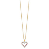 Sophia Jewelers 18K Gold-Plated Sterling Silver Ruby and Diamond Heart Necklace